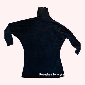 Betsey Johnson Black Velvet Turtleneck Top